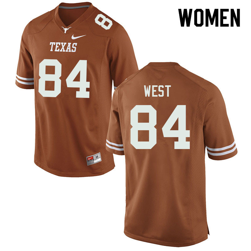 Women #84 Travis West Texas Longhorns College Football Jerseys Sale-Orange